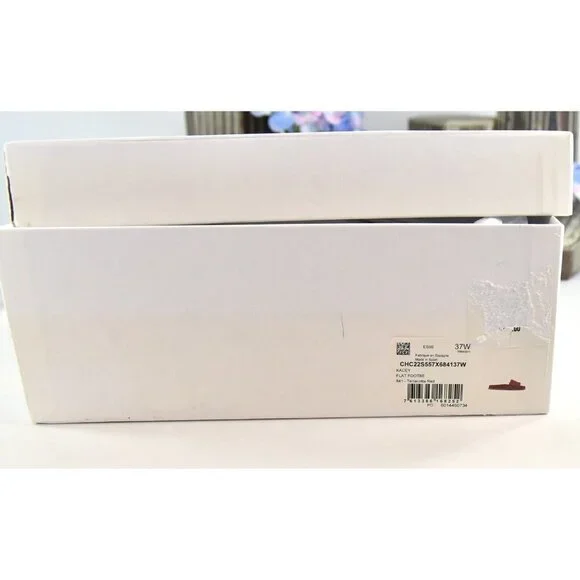 Chloe Terracotta Brown Leather Kacey Woven Flat Mules Slides Sz 37 NIB - Picture 11 of 11